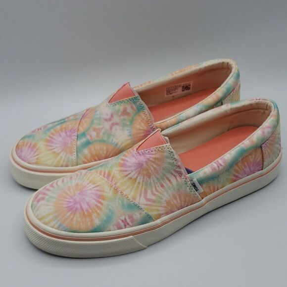 Toms Shoes - Toms Alpargata Fenix Pink Tie Dye Slip On Casual Sneakers